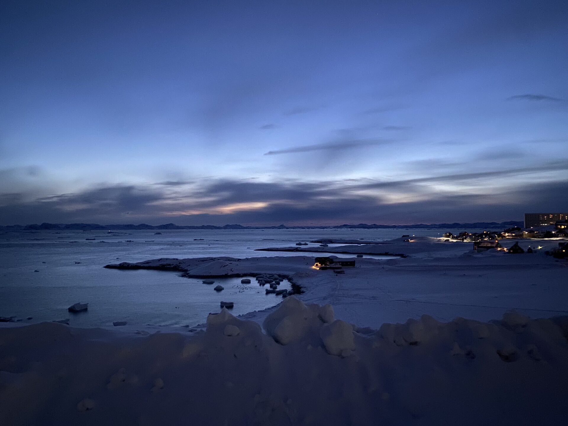 A look out across the Labrador Sea on an evening, a region between Canada and Greenland